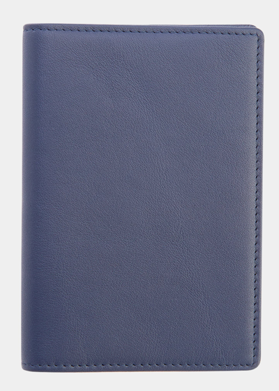 Shop Royce New York Personalized Leather Rfid-blocking Passport Wallet With Vaccine Card Pocket In Navy Blue