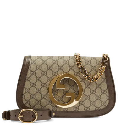 Shop Gucci Blondie Small Shoulder Bag In Be.ebo/new Acero