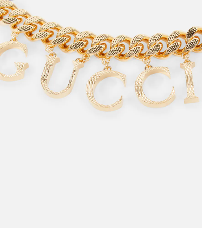 Shop Gucci Logo Choker In Oro 63