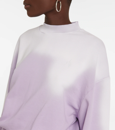 Shop Attico Palmer Tie-dye Cotton Sweatshirt Dress In Lilac