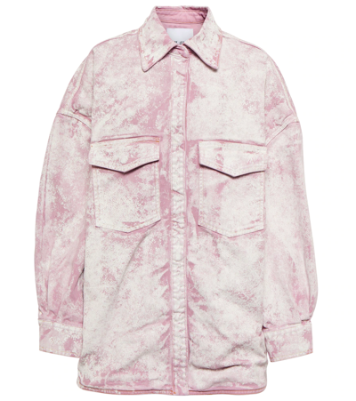 Shop Attico Denim Jacket In Pink