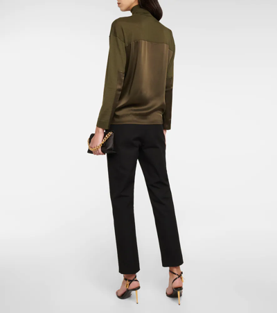 Shop Tom Ford Turtleneck Cashmere And Silk Sweater In Military Green