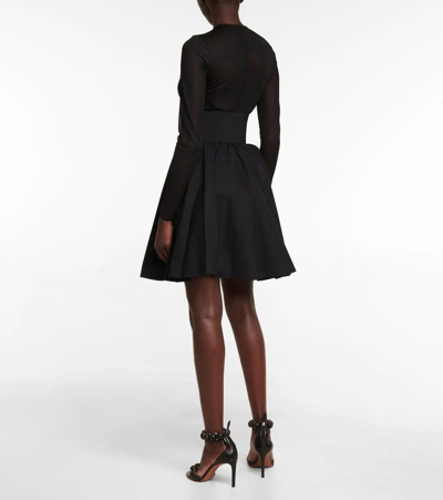 Shop Alaïa Belted Cotton Skirt In Black