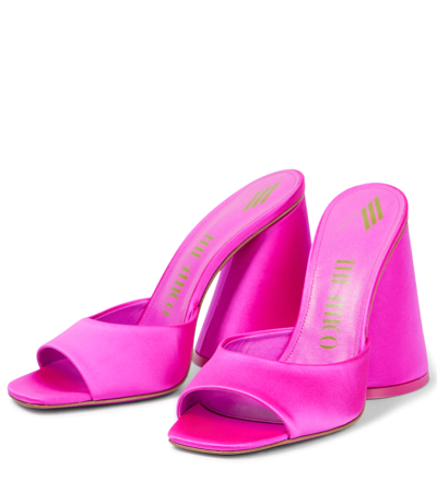 Attico Luz Satin Mules In Fuchsia