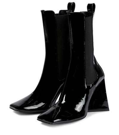 Shop Attico Devon Patent Leather Chelsea Boots In Black