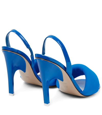Shop Attico Rem Patent Leather Sandals In Turquoise