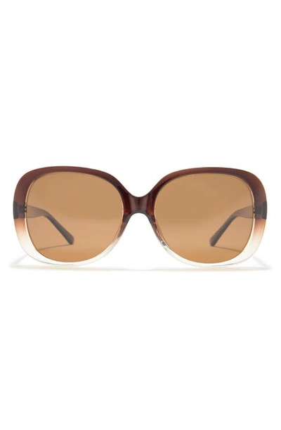 Shop Cole Haan 58mm Round Sunglasses In Dark Brown