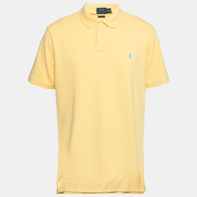 Pre-owned Polo Ralph Lauren Yellow Cotton Pique Custom Slim Fit Polo T-shirt Xxl