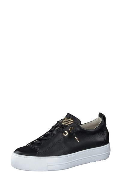 Shop Paul Green Faye Sneaker In Black Gold Combo