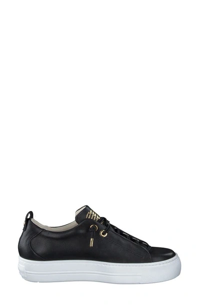 Shop Paul Green Faye Sneaker In Black Gold Combo