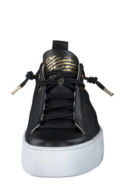 Shop Paul Green Faye Sneaker In Black Gold Combo
