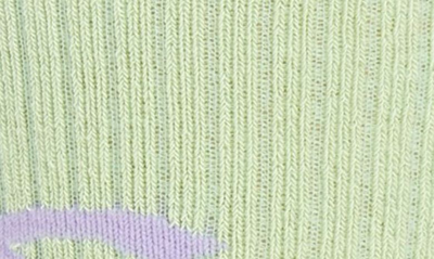 Shop Dolce & Gabbana Dg Logo Socks In Acid Green/ Lilac