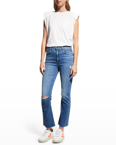 Shop Mother The Hustler Ankle Fray Jeans In Cant Stop Staring