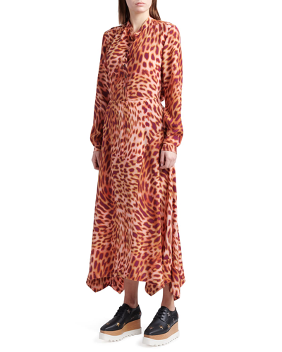 Shop Stella Mccartney Cheetah-print Silk Crepe De Chine Shirt In 5940 Martini Pi