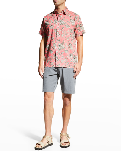 Shop Onia Men's Liberty Floral Sport Shirt In Pink