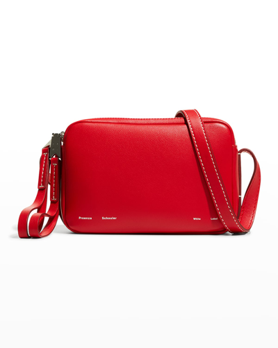 Shop Proenza Schouler White Label Watts Leather Camera Shoulder Bag In Crimson