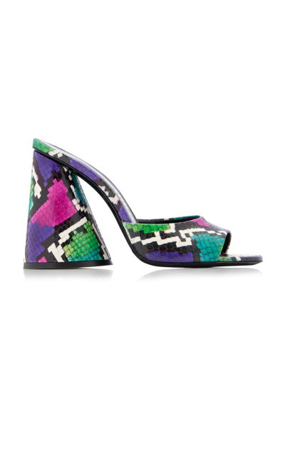 Shop Attico Luz Leather Mules In Multi