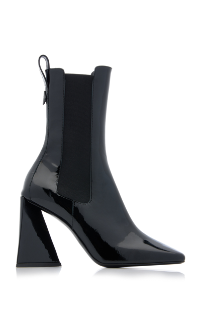 Shop Attico Women's Devon Patent Leather Beatle Boots In Black