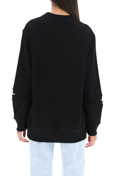 Shop Stella Mccartney Glitch Logo Sweatshirt In Black