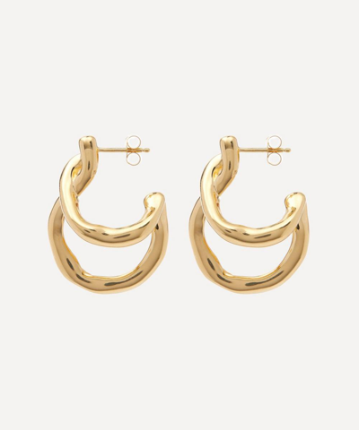 Shop Missoma 18ct Gold-plated Molten Twisted Double Hoop Earrings