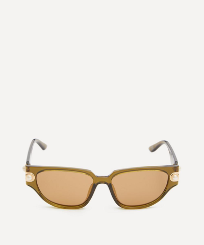 Shop Le Specs X Missoma Serpens Link Cat-eye Sunglasses In Brown Kaki