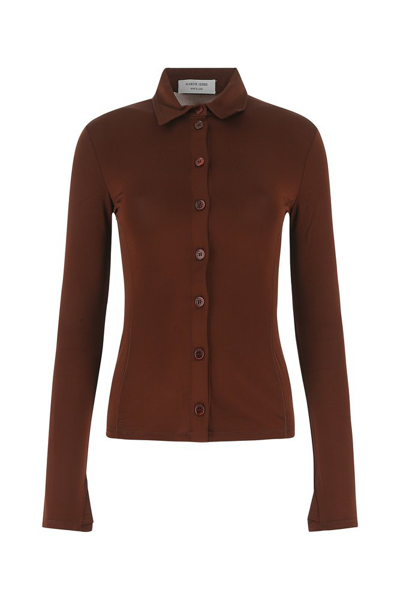 Shop Marine Serre Buttoned Long In Brown