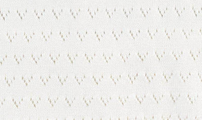 Feltman Brothers Pointelle Knit Short Sleeve Cotton Sweater & Pants Set In Ivory