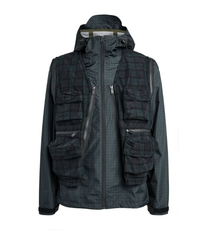 Shop Undercover Removable-gilet Check Jacket In Green