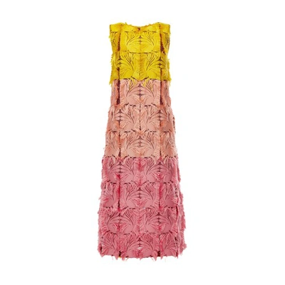 Shop La Doublej Column Dress In Jacquard Multicolor