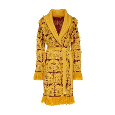 Shop La Doublej Wings Cardigan In Yellow Wings