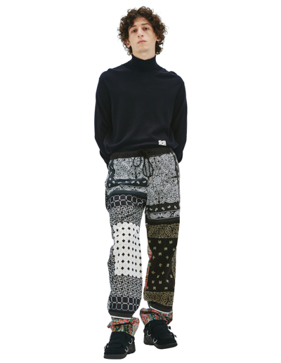 Shop Children Of The Discordance Bandana Patchwork Trousers In Black
