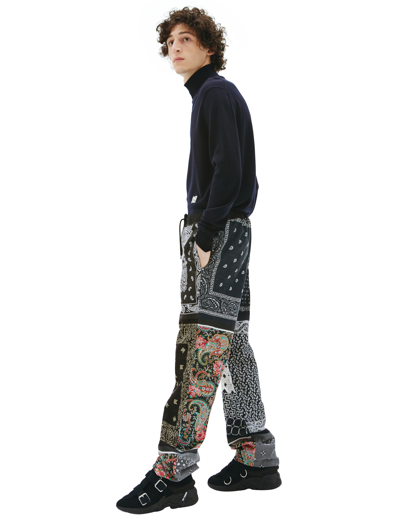 Shop Children Of The Discordance Bandana Patchwork Trousers In Black