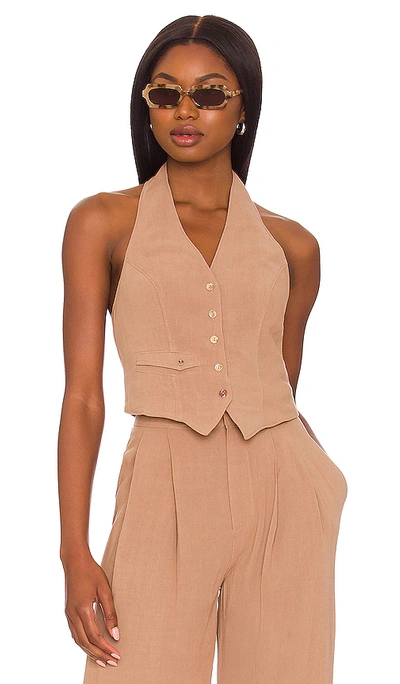 Shop Song Of Style Dallon Vest Top In Tan