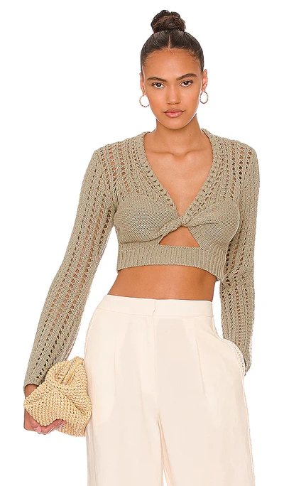 Shop Jonathan Simkhai Nile Corded Crochet Twisted Top In Mauve