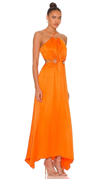 Elliatt Visitant Cut-out Satin Maxi Dress In Orange