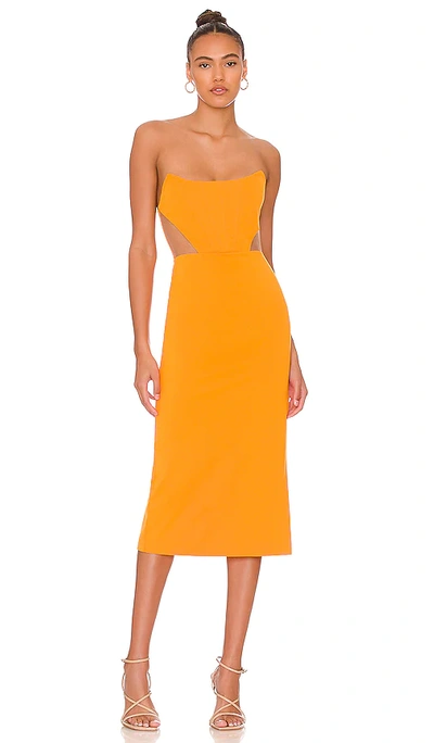 Shop Nbd Leighton Midi Dress In Orange