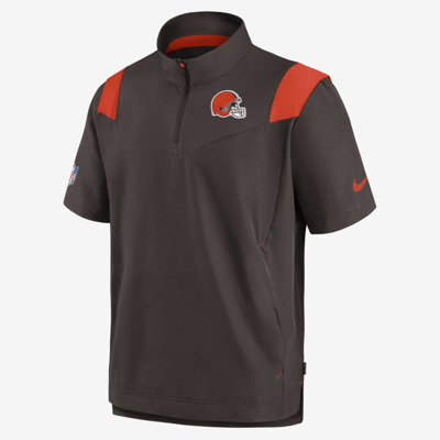 Shop Nike Men's Sideline Coach Lockup (nfl Cleveland Browns) Short-sleeve Jacket
