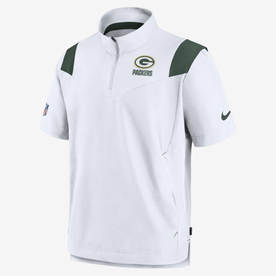 Shop Nike Men's Sideline Coach Lockup (nfl Green Bay Packers) Short-sleeve Jacket In White