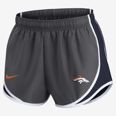 Shop Nike Women's Dri-fit Logo Tempo (nfl Denver Broncos) Shorts In Grey