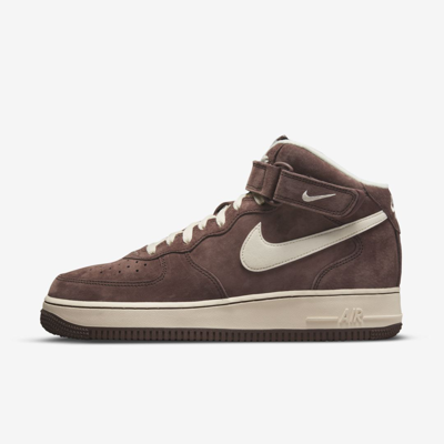 Shop Nike Men's Air Force 1 Mid '07 Qs Shoes In Brown