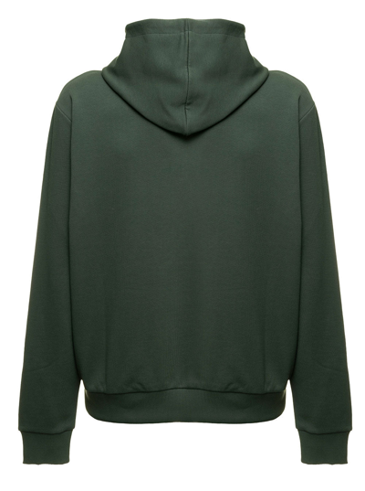 Balmain Mans Green Cotton Hoodie With Logo Print In Green