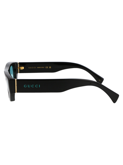 Shop Gucci Sunglasses In 004 Black Black Green