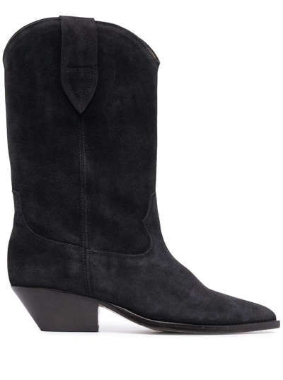 Shop Isabel Marant Woman's Black Duerto Suede Boots