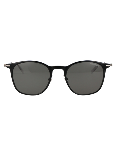 Shop Montblanc Sunglasses In 010 Black Ruthenium Grey