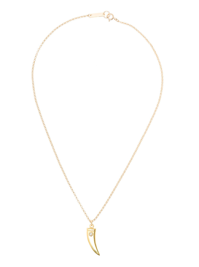 Shop Isabel Marant Woman's Gold Colored Metal Necklace With Horn Pendant In Metallic