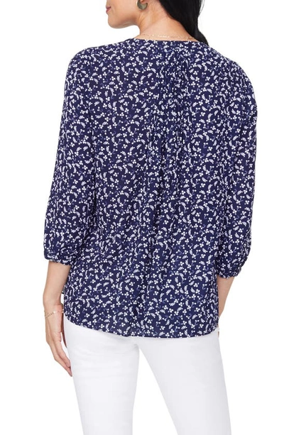 Shop Nydj High/low Crepe Blouse In Evening Ditsy