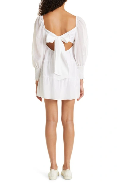 Shop Alice And Olivia Rowen Long Sleeve Babydoll Dress In Off White