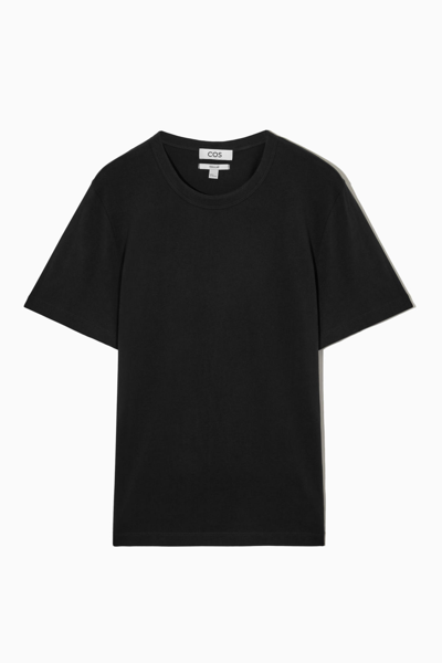 Shop Cos Regular-fit Mid-weight Brushed T-shirt In Black