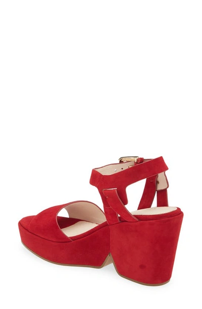 Shop Cecelia New York Betty Platform Wedge Sandal In Red