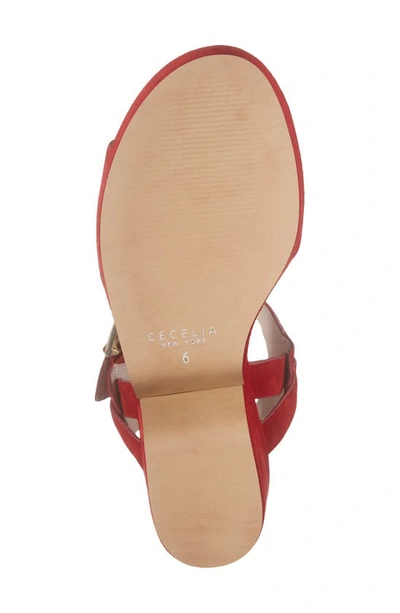 Shop Cecelia New York Betty Platform Wedge Sandal In Red